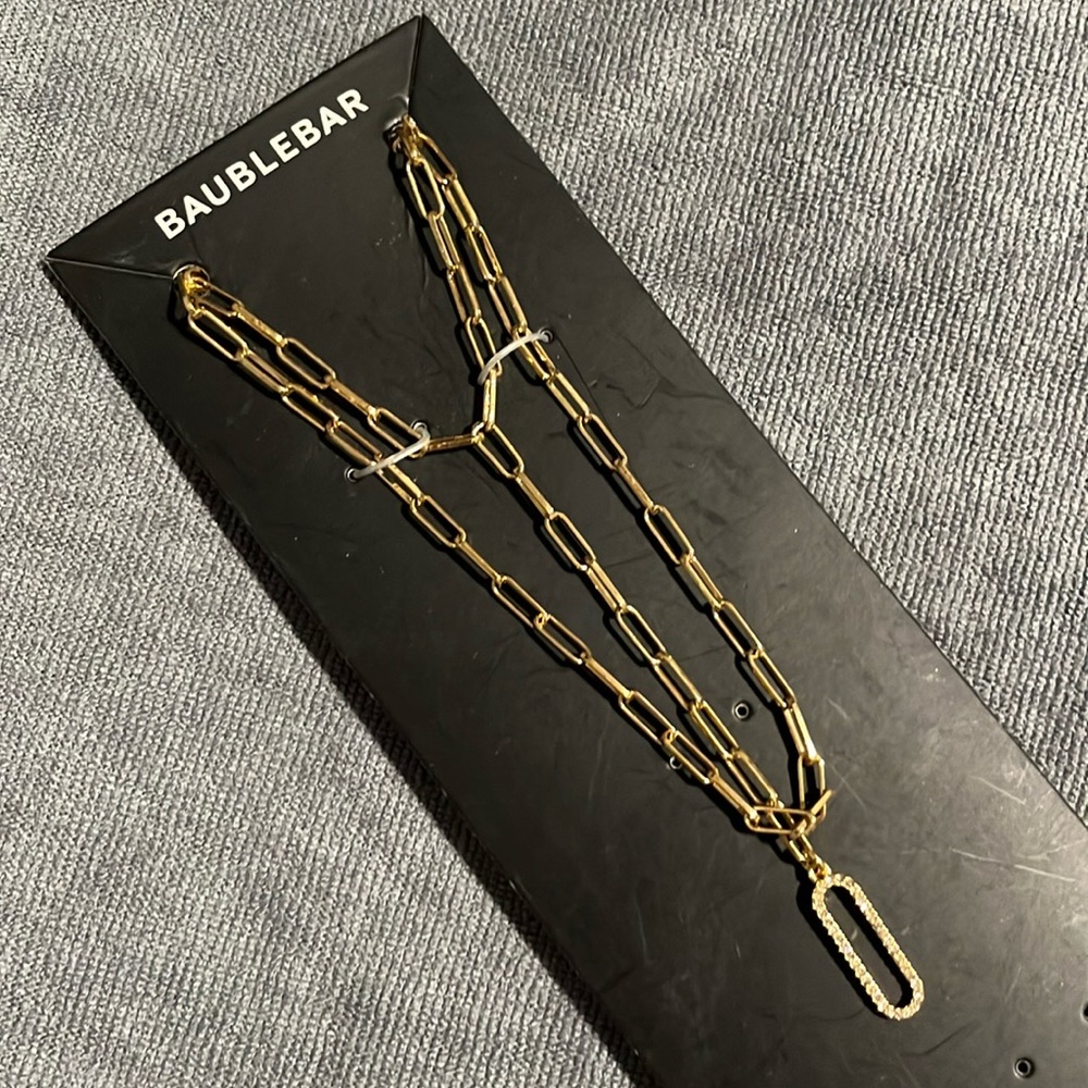 NWT Baublebar paperclip lariat necklace
